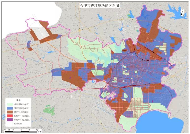 合肥市声环境功能区划图